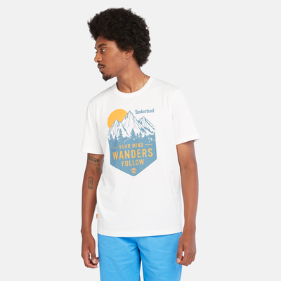 メンズ 半袖 ネイチャー フロント グラフィック Tシャツ