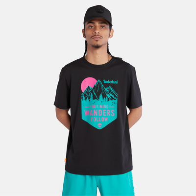 メンズ 半袖 ネイチャー フロント グラフィック Tシャツ