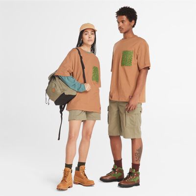 オールジェンダー 半袖 エンブロードリー ポケット Tシャツ