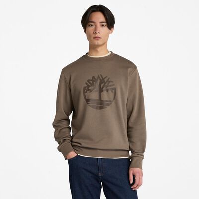 ブラッシュバック クルーネック スウェットシャツ メンズ