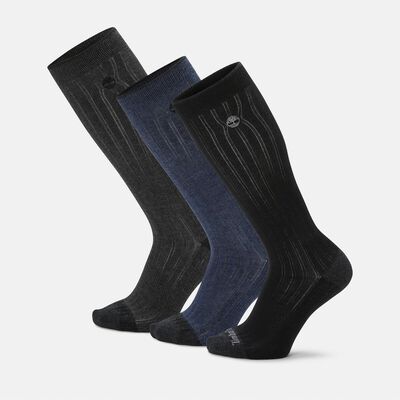 3パック ソリッド ニーハイ ソックス メンズ 