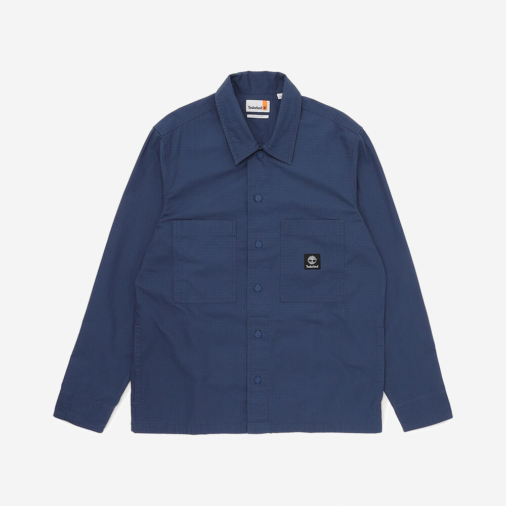 Timberlandティンバーランド リバーシブル チェックシャツ 7分袖 紺系 アウトレット】シャツ（メンズ） |【Timberland公式通販