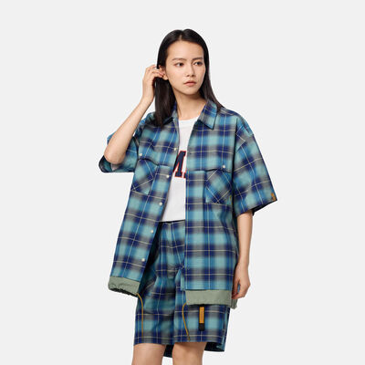 【TOKYO DESIGN COLLECTIVE】 オールジェンダー 半袖 プレイド シャツ