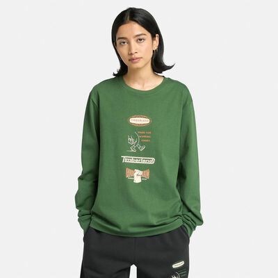 長袖 "Made For Working" グラフィック Tシャツ メンズ