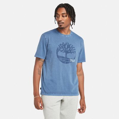 メンズ 半袖 ガーメント ダイ ロゴ グラフィック Tシャツ