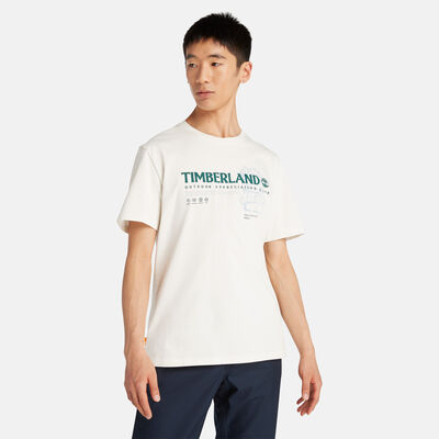 メンズ 半袖 オーガニック コットン アウトドア グラフィック Tシャツ 