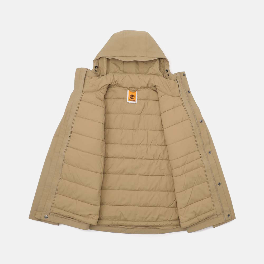 ティンバーランド3WAY中綿ジャケットオリーブ×茶メンズMサイズポケット多数 deff_tl-009-j