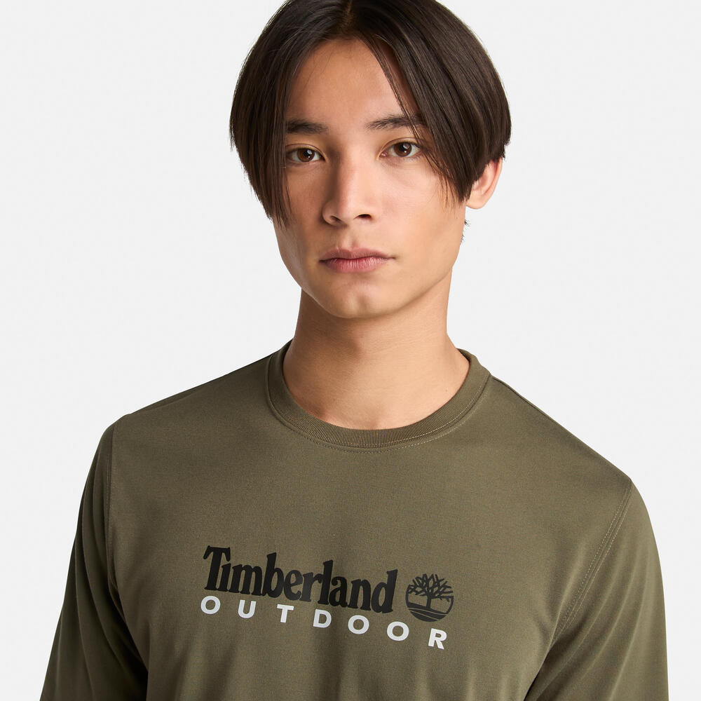 メンズ 半袖 UVプロテクション アウトドア グラフィック Tシャツ image number 2