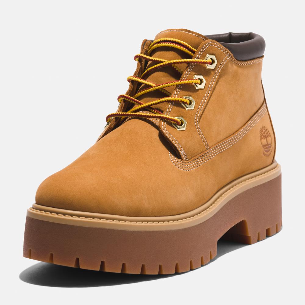 レディース ストーン ストリート ミッド レースアップ ウォータープルーフ ブーツ -  ウィート|TB1A5RF92311|【Timberland公式通販】ティンバーランドオンラインショップ