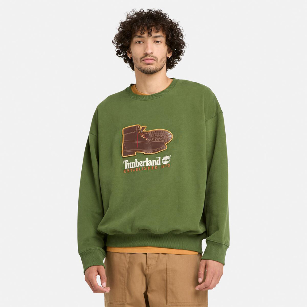 オールジェンダー ボックス フィット バッジ クルー ネック スウェット シャツ image number 2