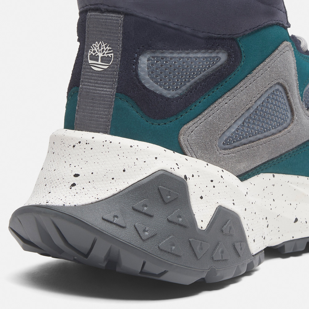 【White Mountaineering × Timberland】メンズ モーション スクランブル ミッド レースアップ ハイキングスニーカー - ミディアムブルー image number 8
