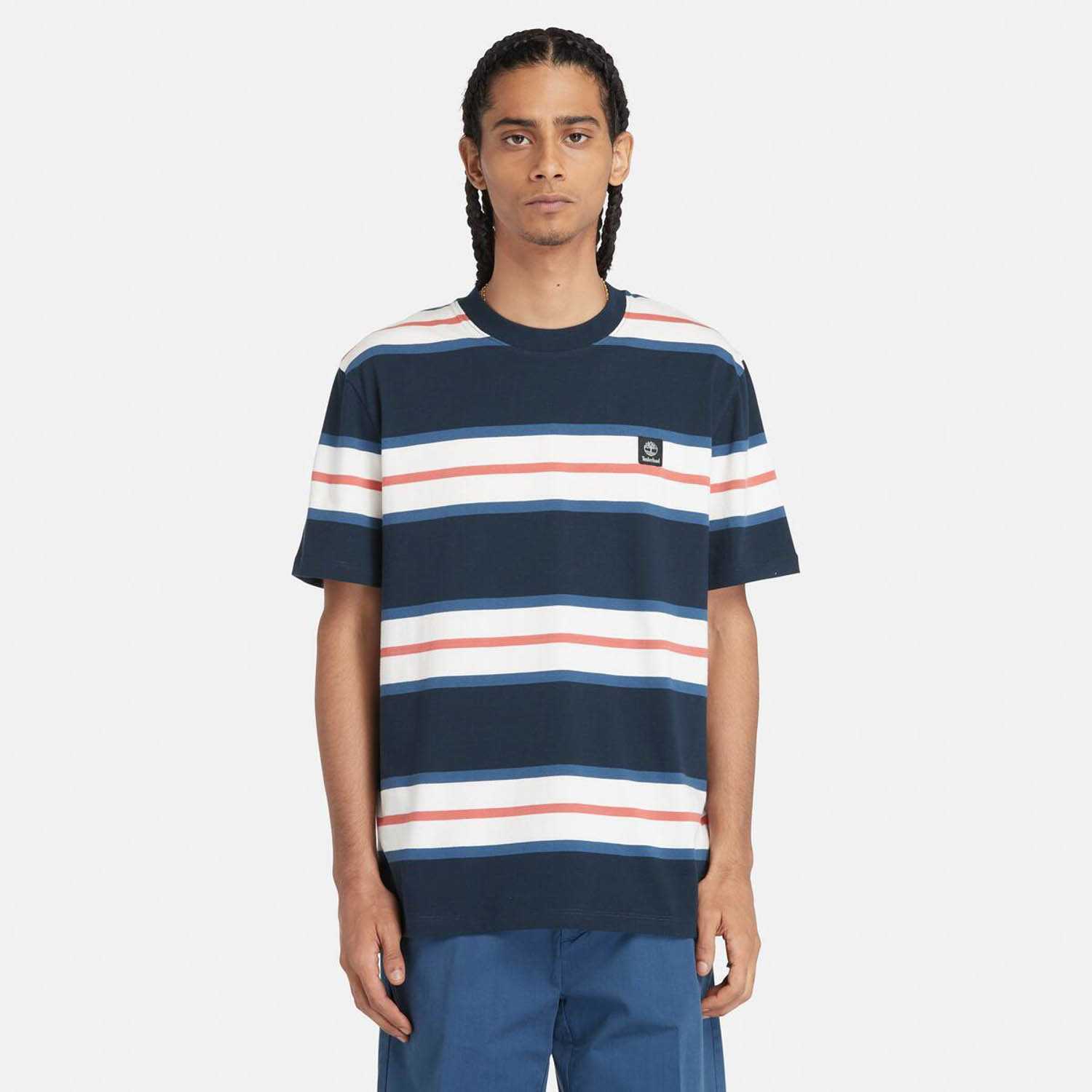 メンズ 半袖 ストライプ Tシャツ image number 0