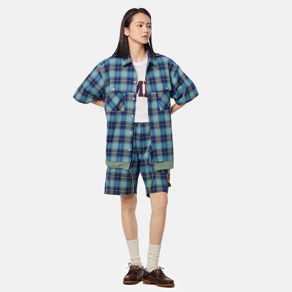 【TOKYO DESIGN COLLECTIVE】 半袖 プレイド シャツ ユニセックス image number 2