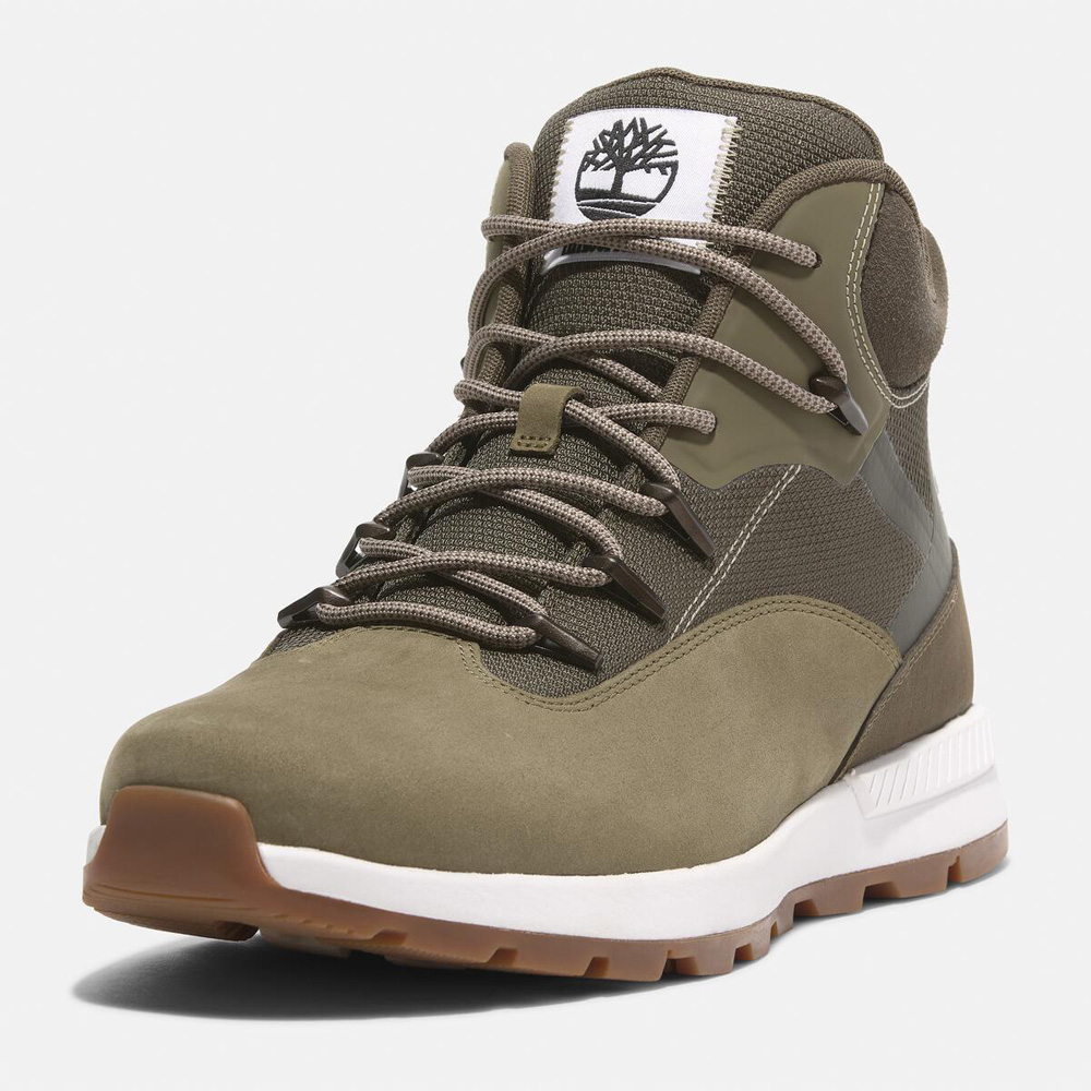 メンズ トレッカー ミッド レースアップ スニーカー - オリーブ|TB0A6CPSEO81|【Timberland公式通販】ティンバーランド オンラインショップ