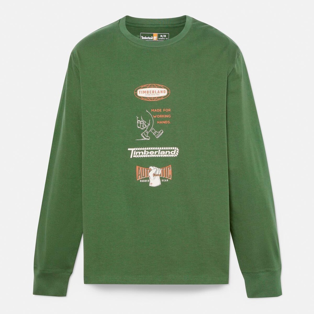 長袖 "Made For Working" グラフィック Tシャツ メンズ image number 4