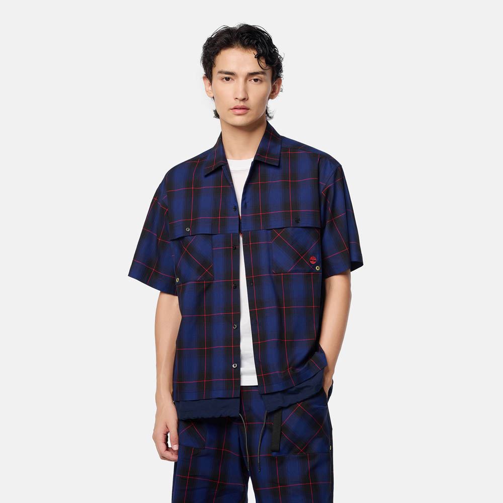 【TOKYO DESIGN COLLECTIVE】 半袖 プレイド シャツ ユニセックス image number 1