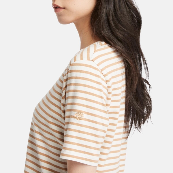 レディース 半袖 ストライプ ベビー Tシャツ image number 2