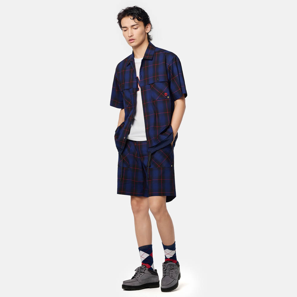 【TOKYO DESIGN COLLECTIVE】 オールジェンダー 半袖 プレイド シャツ image number 3