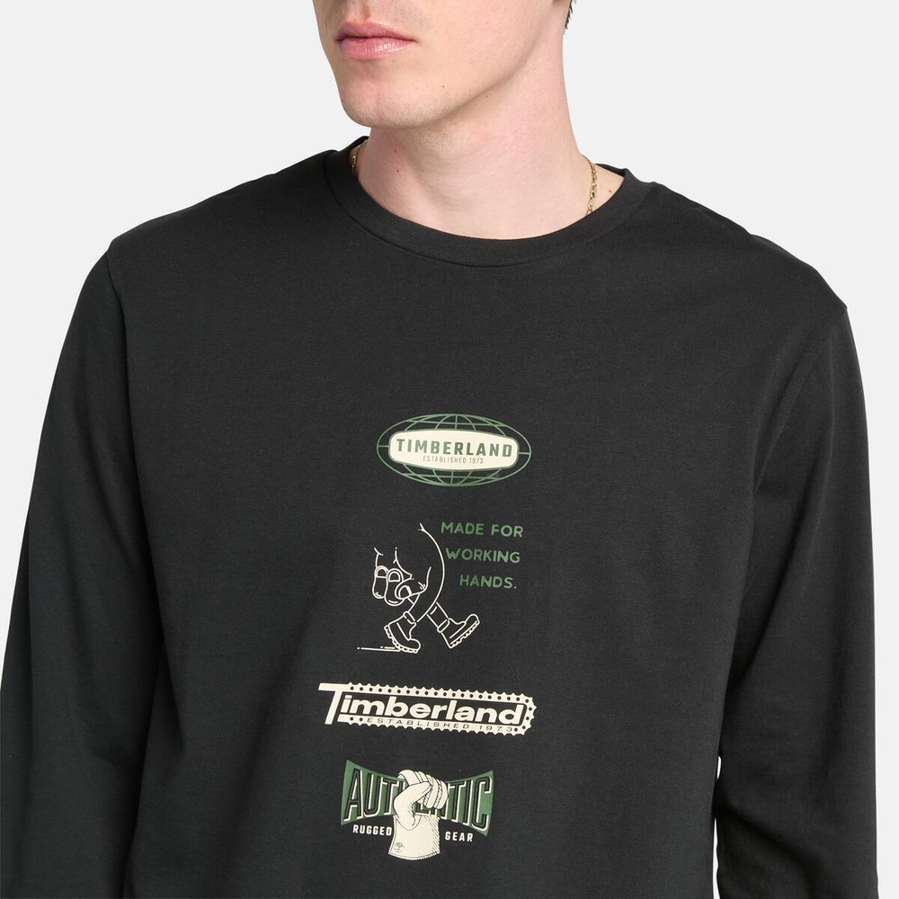 長袖 "Made For Working" グラフィック Tシャツ メンズ image number 3