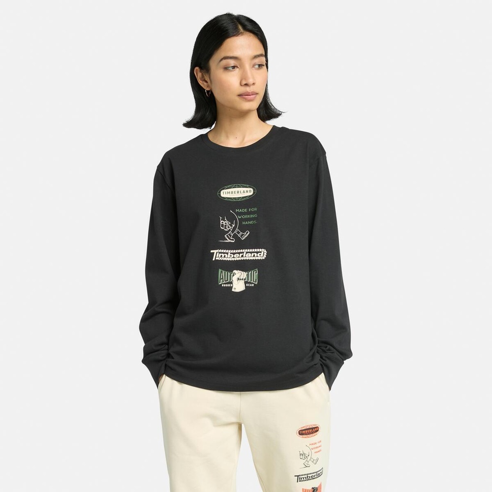 長袖 "Made For Working" グラフィック Tシャツ メンズ image number 0