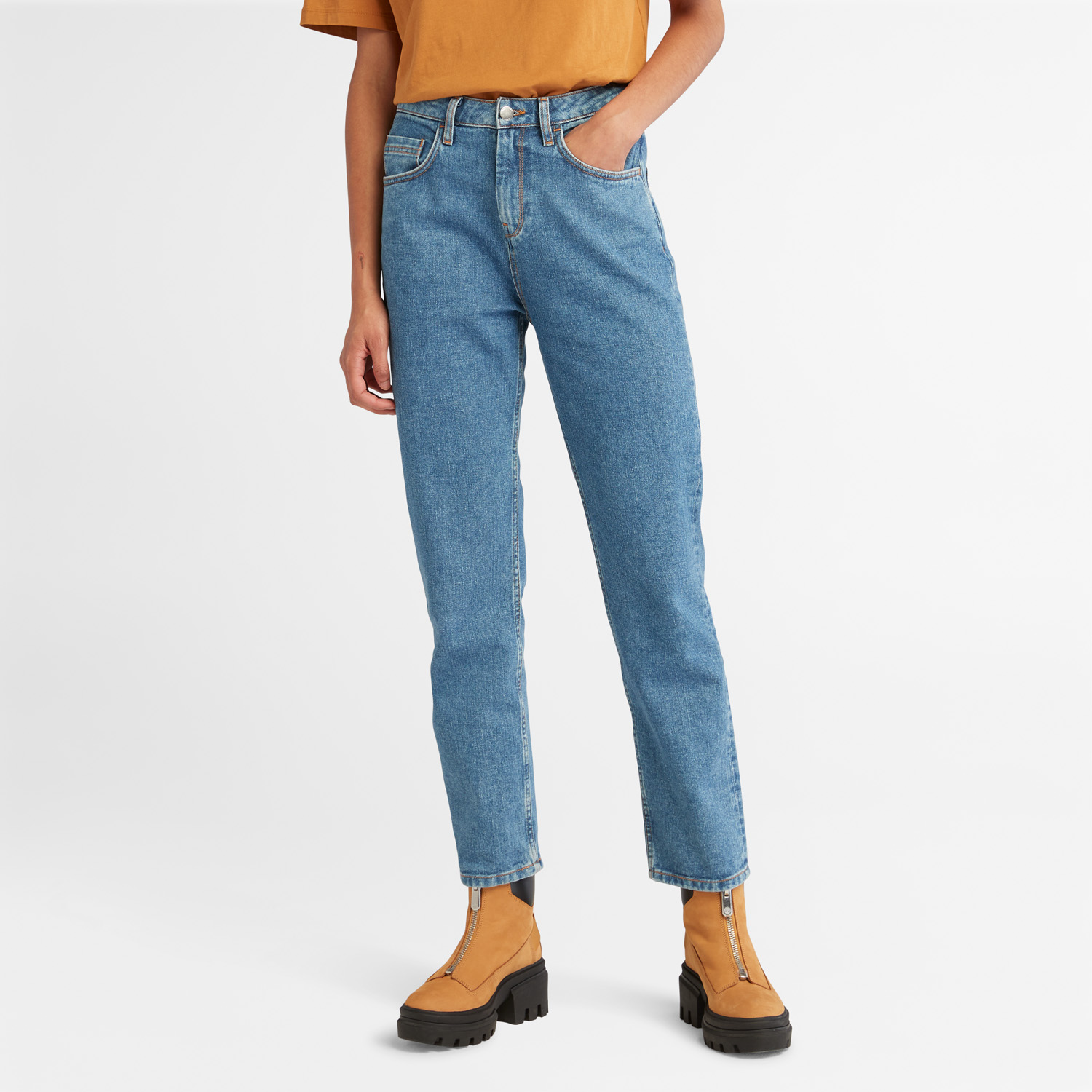 ハイウエスト ヘンプ デニム ジーンズ レディース image number 4
