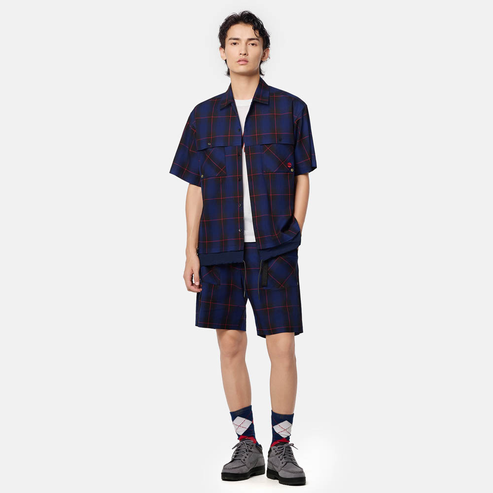 【TOKYO DESIGN COLLECTIVE】 オールジェンダー 半袖 プレイド シャツ image number 4