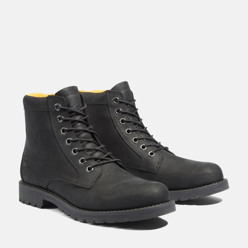 Timberlandブラック ワークブーツ ミッドカット7W
