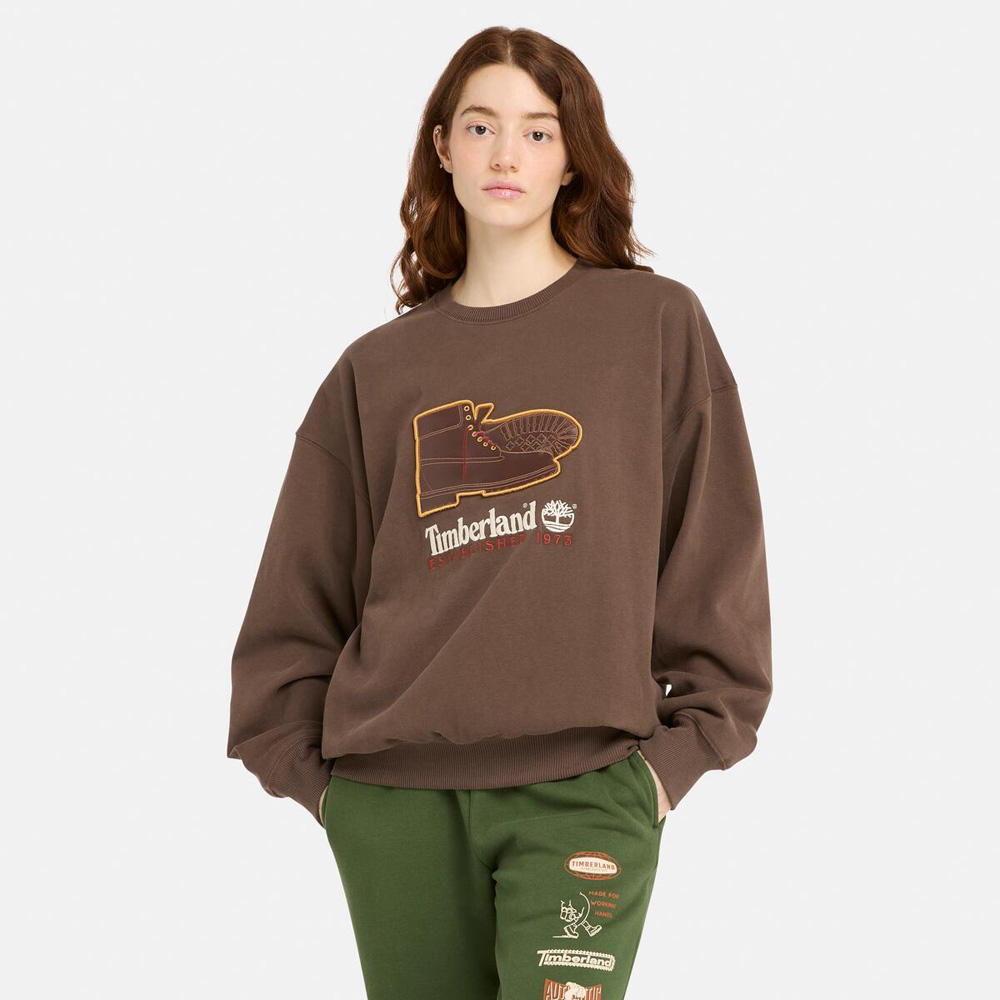オールジェンダー ボックス フィット バッジ クルー ネック スウェット シャツ image number 2
