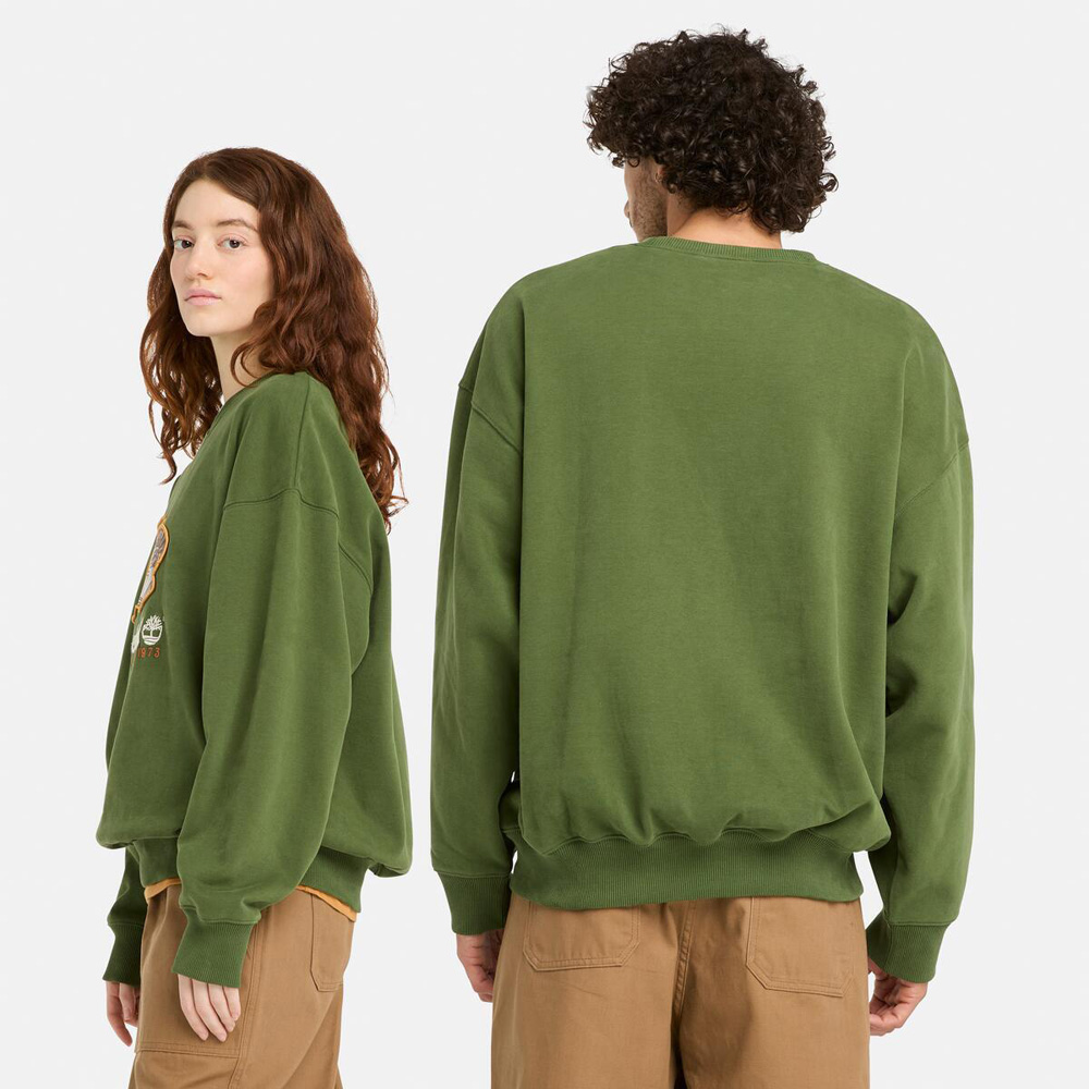 ボックス フィット バッジ クルー ネック スウェット シャツ ユニセックス image number 1