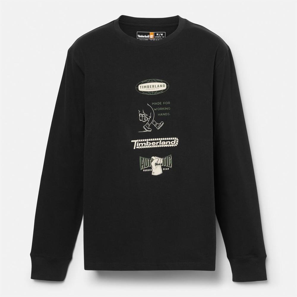 長袖 "Made For Working" グラフィック Tシャツ メンズ image number 4