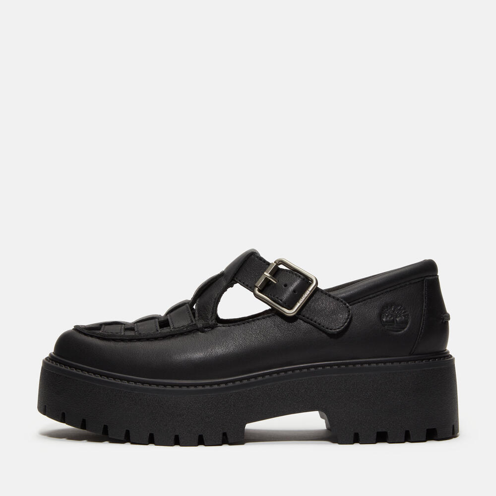 ストーン ストリート バックル シューズ レディース