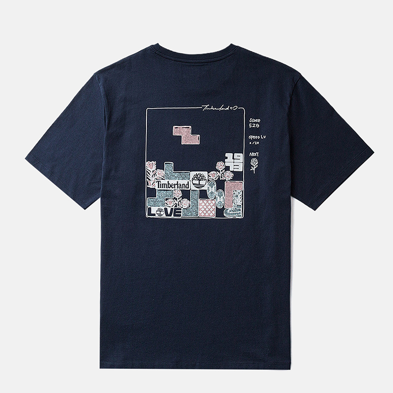 半袖 バック グラフィック カップル Tシャツ ユニセックス image number 1