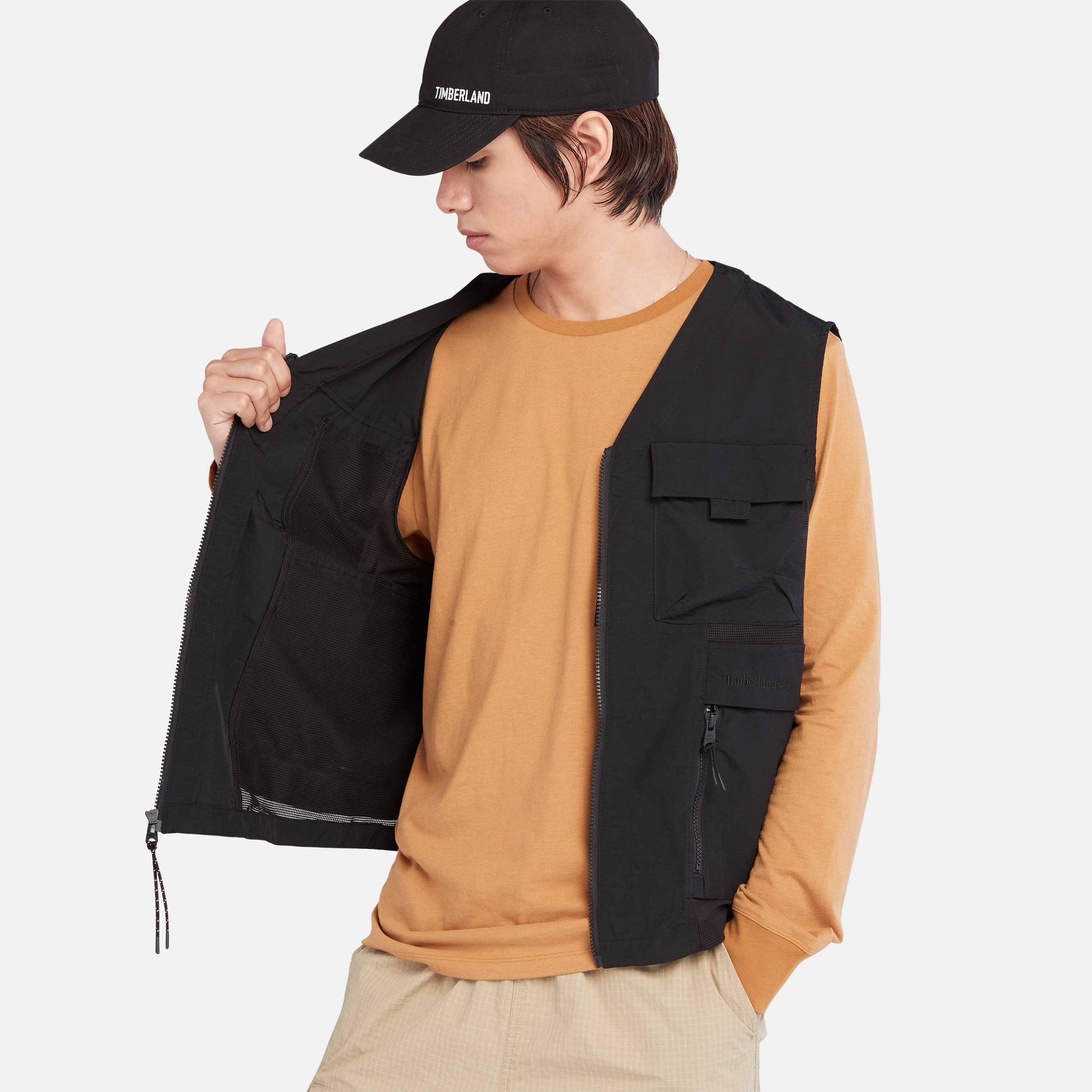 Timberland ティンバーランド 本革レザー 切替 チェック ダウンベスト Timberland ティンバーランド 本革レザー 切替 チェック ダウン