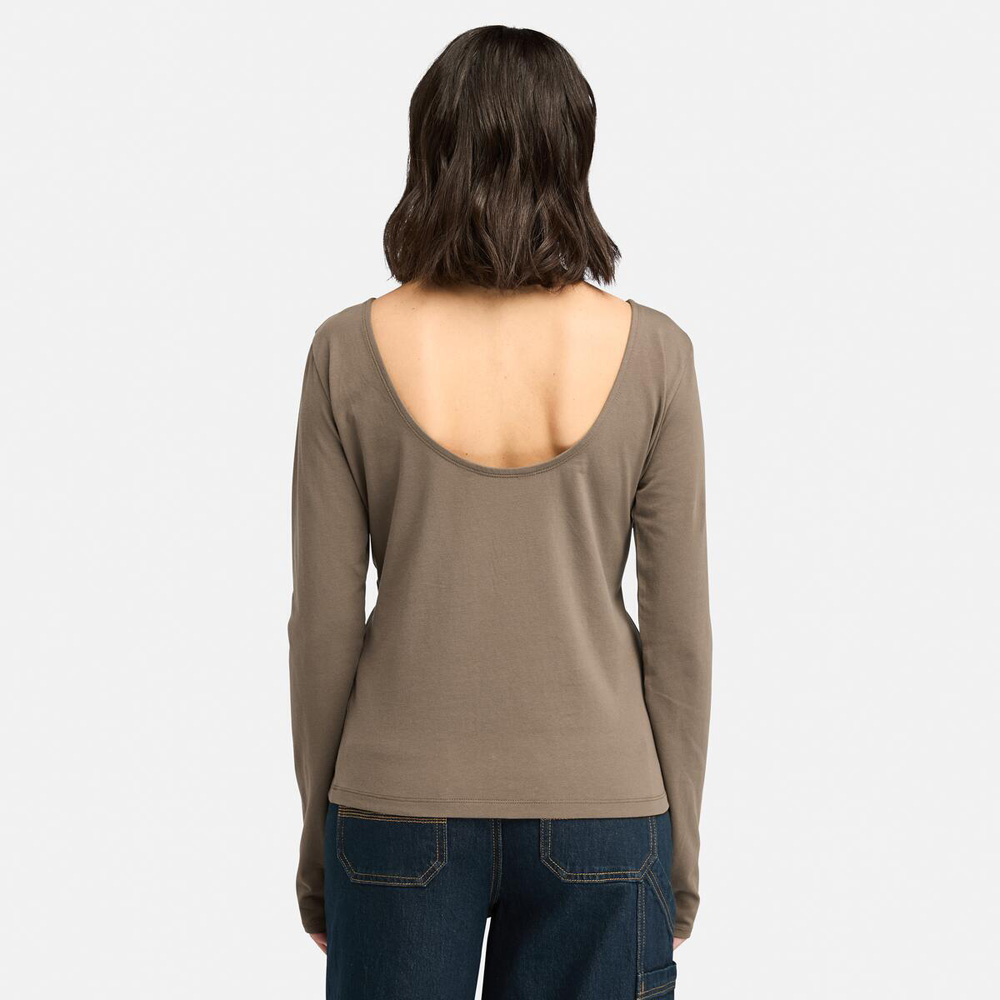 長袖 スリムフィット Tシャツ レディース image number 3