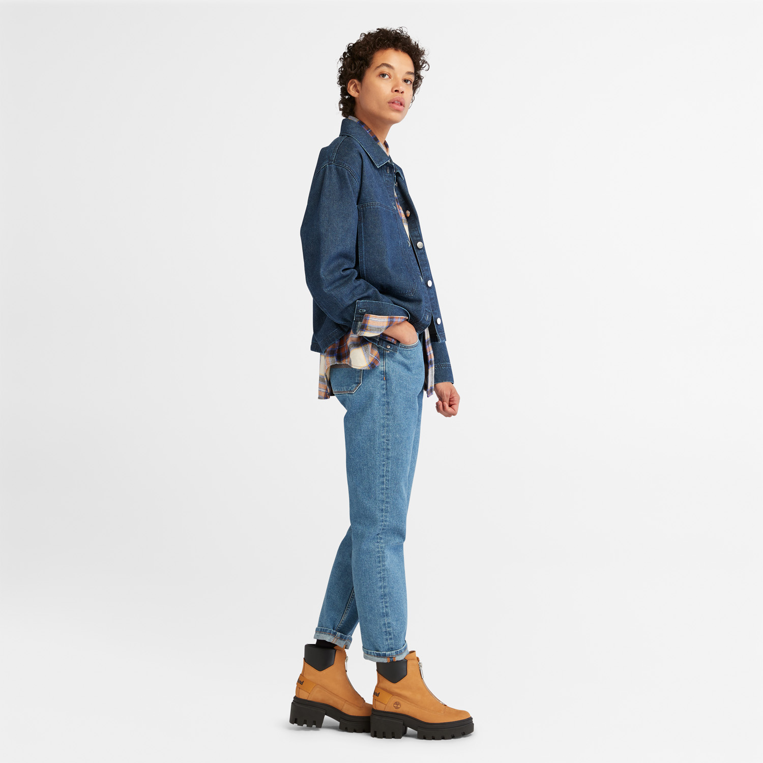ハイウエスト ヘンプ デニム ジーンズ レディース image number 3