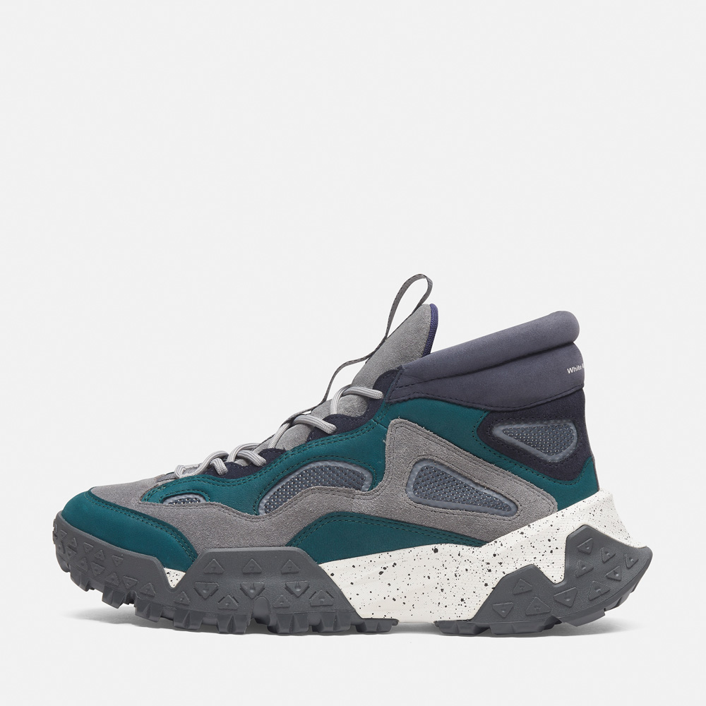 【White Mountaineering × Timberland】メンズ モーション スクランブル ミッド レースアップ ハイキングスニーカー - ミディアムブルー image number 9