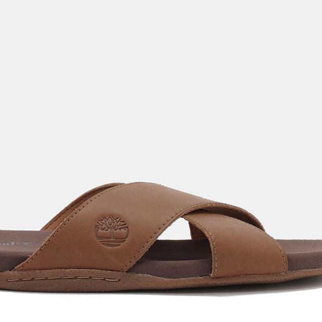 GUCCI ダークブラウン クロスストラップサンダル