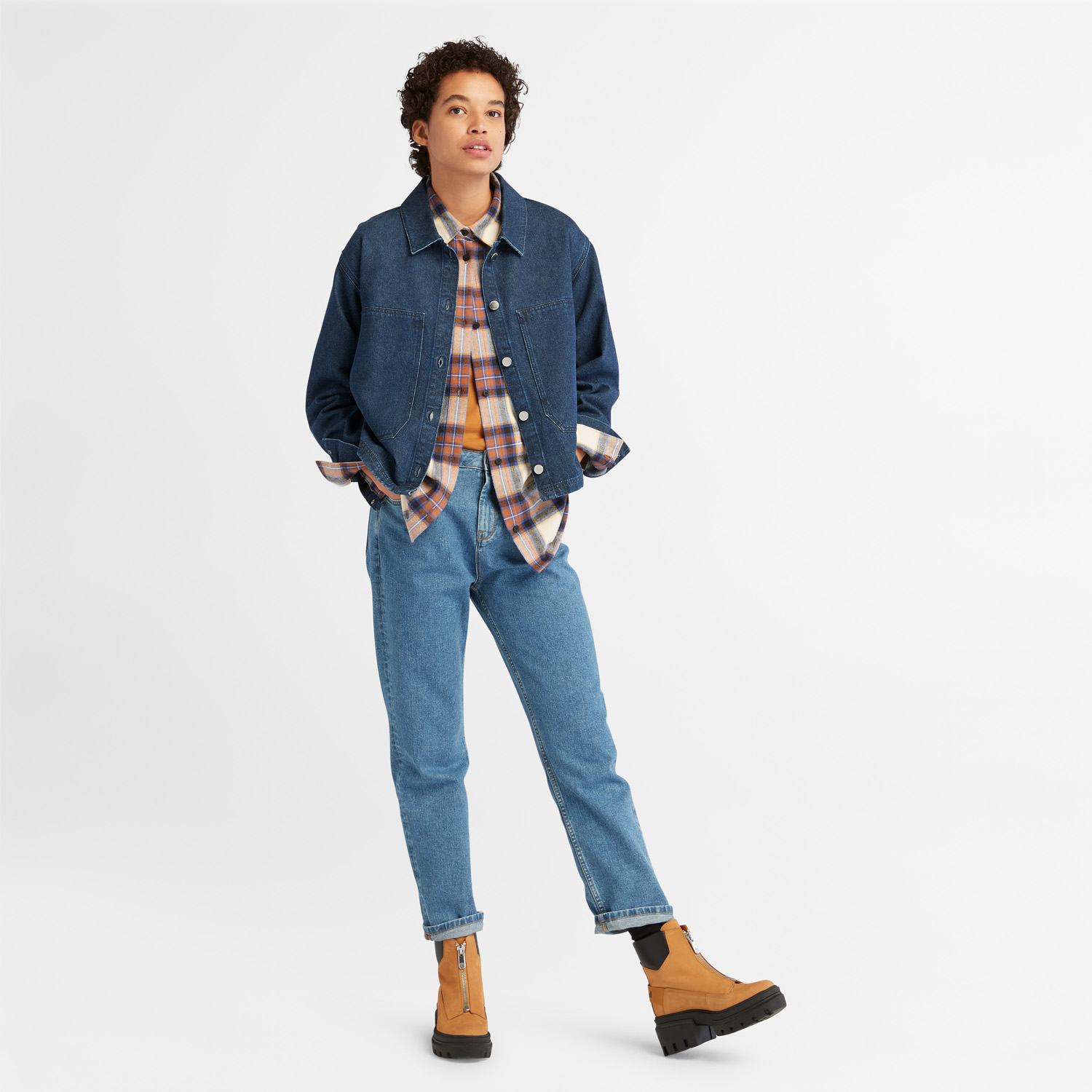 ハイウエスト ヘンプ デニム ジーンズ レディース image number 1