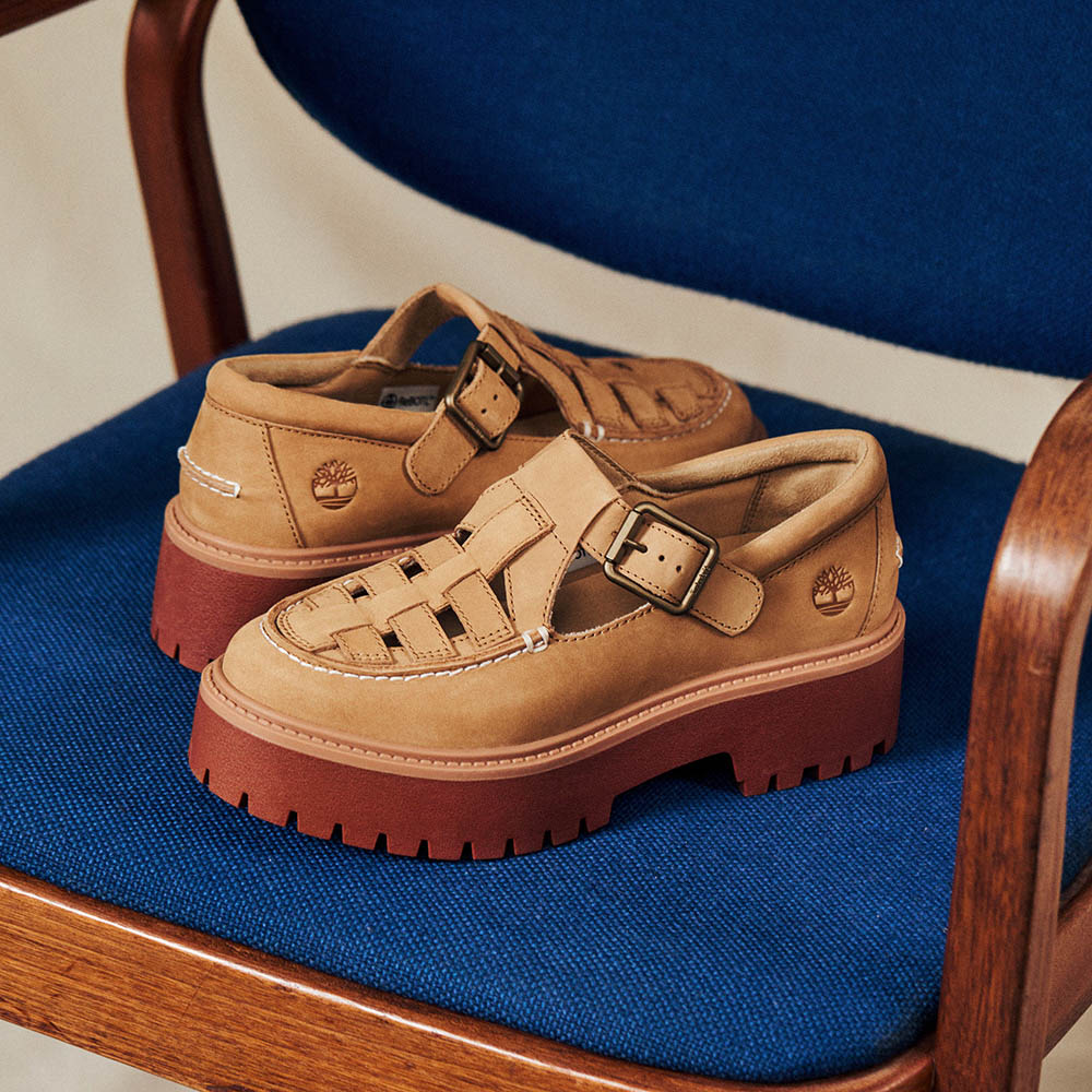 ストーン ストリート バックル シューズ レディース