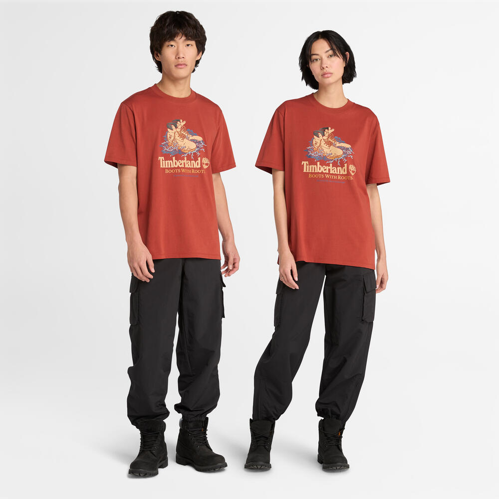 半袖 フロント ブーツ グラフィック Tシャツ ユニセックス