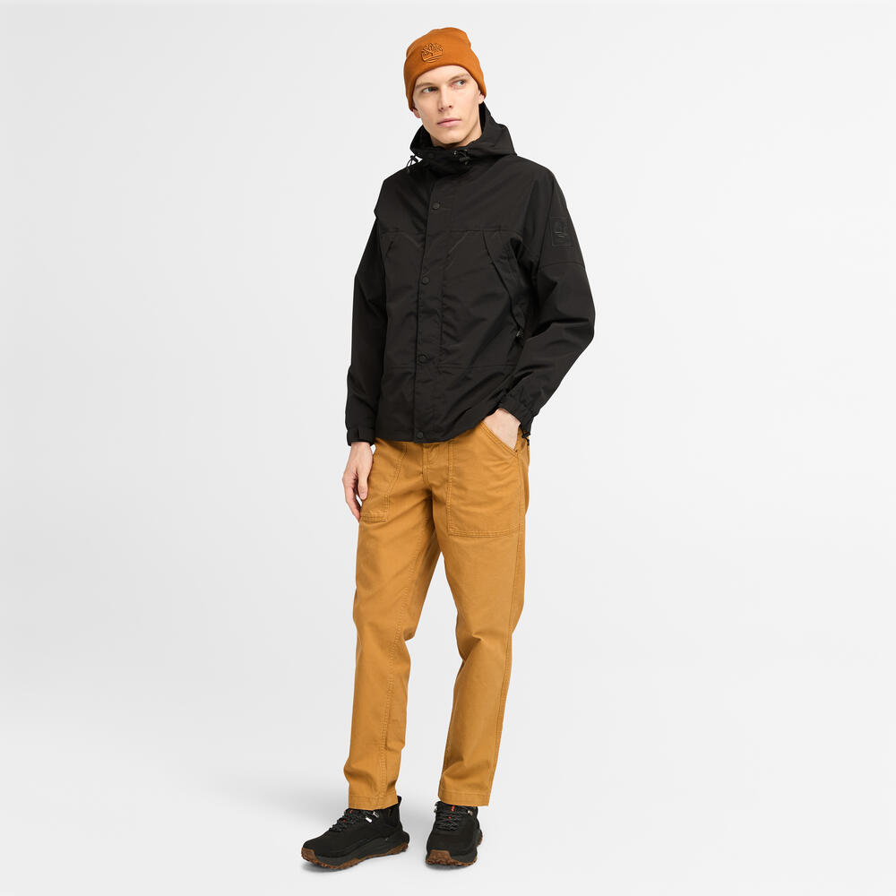 Timberland ブラック フード付きジャケット ウォータープルーフ フード ジャケット メンズ ｜【Timberland